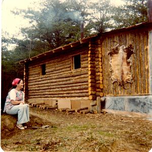 Mom and cabin.jpg